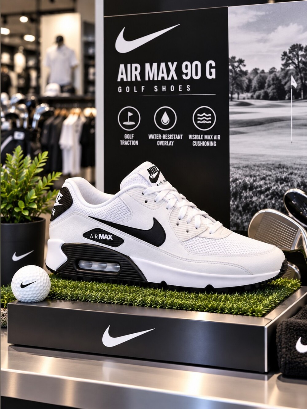 Nike Air Max 90 G Golf White/Black – Men’s 7.5 / Women’s 9 – NWOB